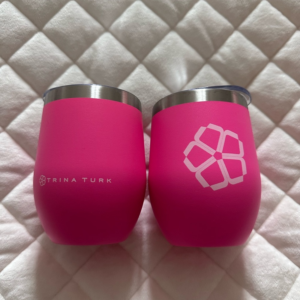 Trina Turk Vibrant Pink Stainless Steel Tumblers set of 2